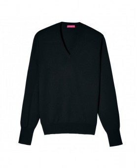 Kasjmier Trui V kraag voor Heren Zwart
