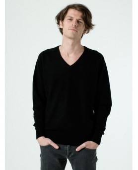Kasjmier Trui V kraag voor Heren Zwart