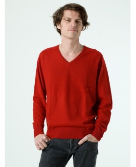 Cashmere V-neck sweaters Red Men