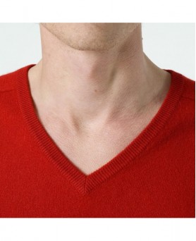 Cashmere V-neck sweaters Red Men
