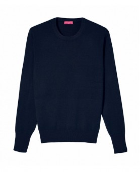 Pull col rond homme cachemire Bleu marine