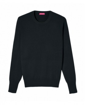 Pull col rond cachemire Noir Homme