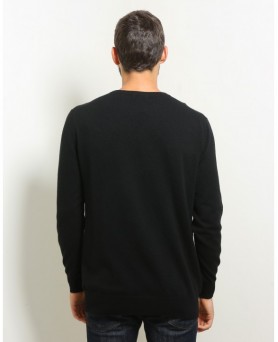 Pull Homme col rond cachemire Noir
