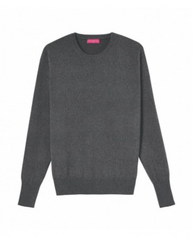 Heren Kasjmier Trui ronde kraag antraciet