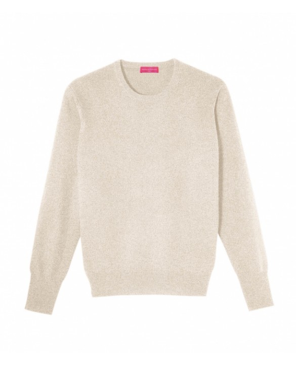 Herren Pullover aus Kaschmir mit Rundhalsausschnitt Beige