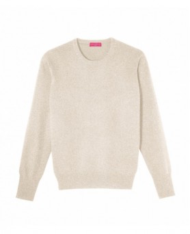 Herren Pullover aus Kaschmir mit Rundhalsausschnitt Beige