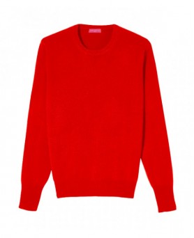 Cashmere round neck sweater Red men