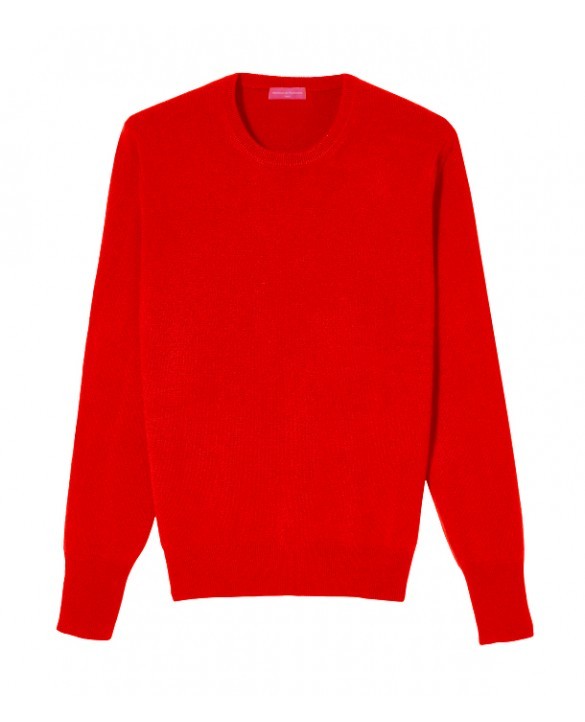 Herren Pullover aus Kaschmir mit Rundhalsausschnitt Rot