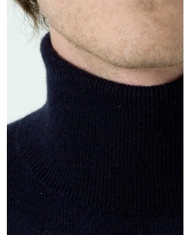 Свитер с высоким воротником из кашемира- мужской Кобальт