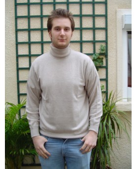 Cashmere turtleneck sweater Beige men