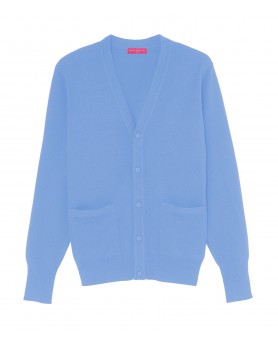 Gilet en cachemire bleu glacier homme