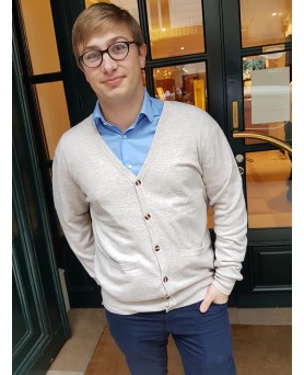 Beige cashmere vest for men