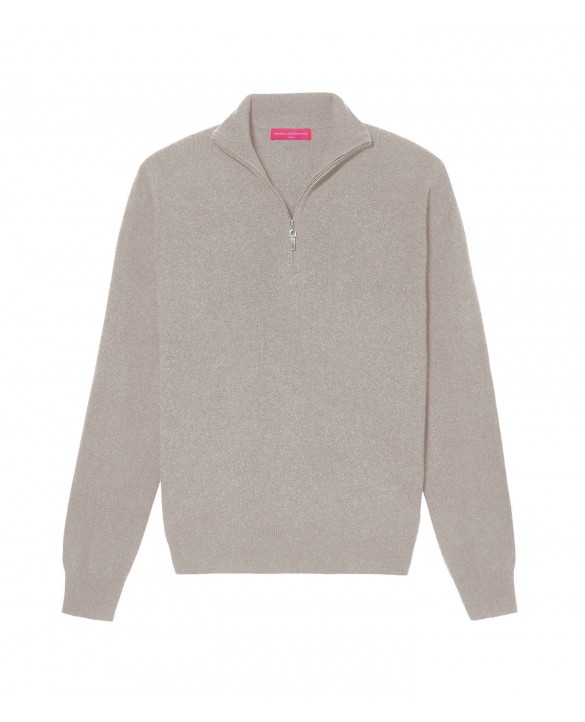 Beige Kasjmier Trucker Trui voor Heren