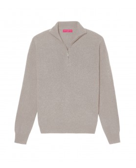 Cashmere zip neck jumper Beige Men