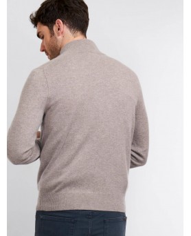 Herren Pullover aus Kaschmir mit Stehkragen Beige