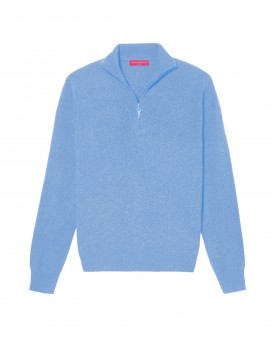 Glacier Blue Cashmere Trucker Sweater