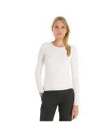 Maglione a girocollo in cachemire bianco per donna