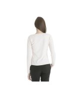 Maglione a girocollo in cachemire bianco per donna