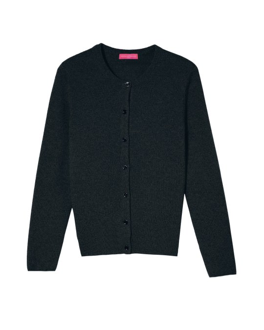 Cardigan in antraciet kasjmier voor dames