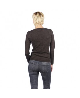 Damescardigan van kasjmier in chocoladekleur