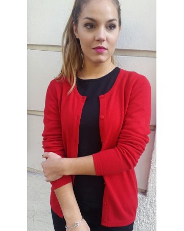 Cardigan aus 100% reinem Kaschmir in Rot für Damen