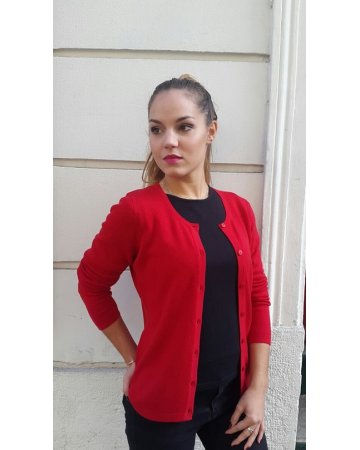 Cardigan aus 100% reinem Kaschmir in Rot für Damen
