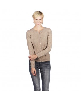 Beige Kasjmier Cardigan voor Dames