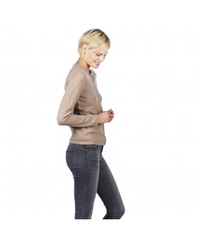 Beige Kasjmier Cardigan voor Dames