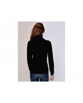 Women's Black Cashmere Turtleneck Sweater