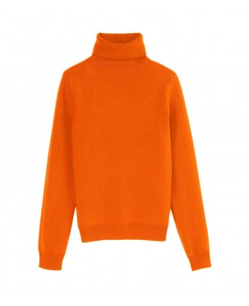 women's orange inferno cashmere turtleneck sweater
