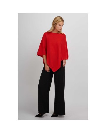 Kaschmirponcho in Rot