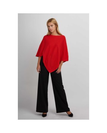 Kaschmirponcho in Rot