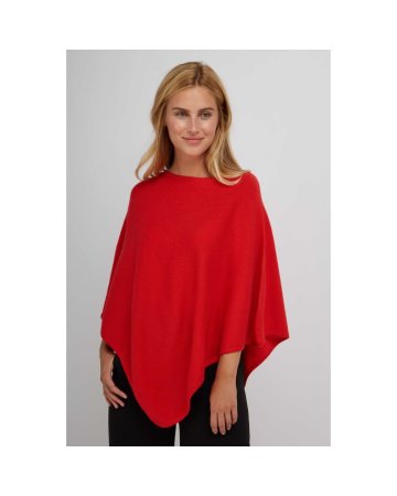 Kaschmirponcho in Rot