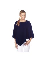Marineblauwe poncho kasjmier | Hermine de Pashmina