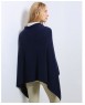 Marineblauwe poncho kasjmier | Hermine de Pashmina