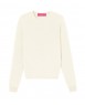 Maglione bianco in cachemire con collo rotondo e maniche lunghe per donna