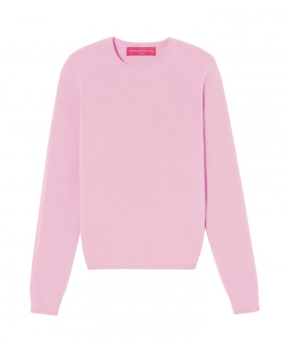 Cashmere Trui met Ronde Hals en Lange Mouwen in Lichtroze voor Dames