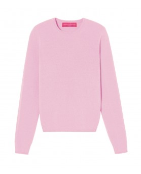 Cashmere Trui met Ronde Hals en Lange Mouwen in Lichtroze voor Dames