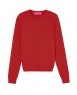 Pull en cachemire col rond manches longues Rouge