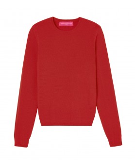 Женский красный кашемировый свитер с длинными рукавами и круглым вырезом