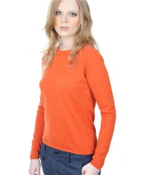 Pull col rond en cachemire inferno pour femme
