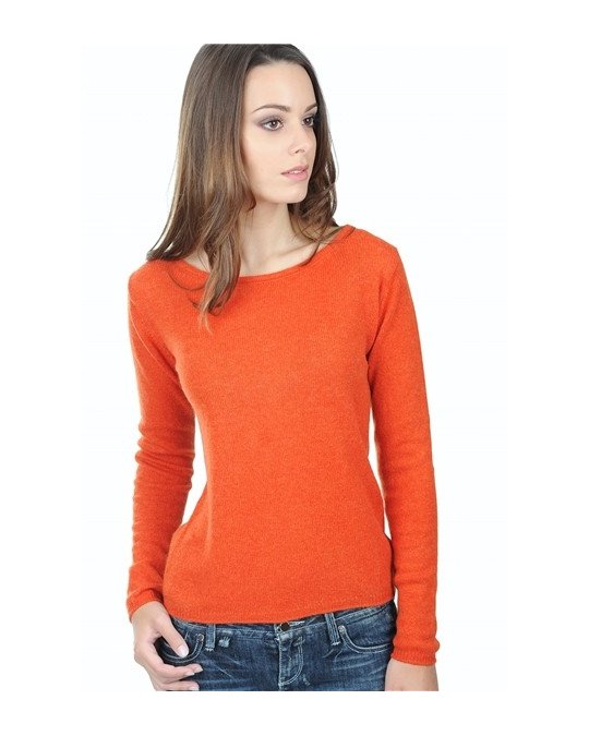 Pull col rond en cachemire inferno pour femme