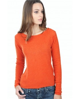 Pull col rond en cachemire inferno pour femme