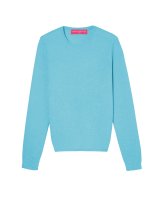 Ronde Hals Kasjmier Trui in Curaçao Blauw voor Dames