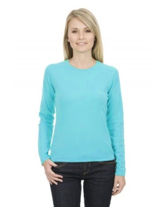 Rundhals-Pullover aus Kaschmir in Curaçao-Blau für Damen