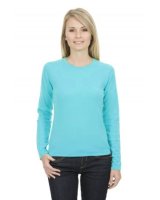 Ronde Hals Kasjmier Trui in Curaçao Blauw voor Dames