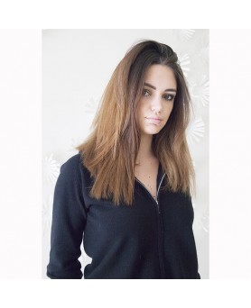 black cashmere zip hoodie for women