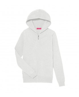 Cashmere zip hoodie white