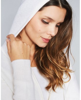 Cashmere zip hoodie white