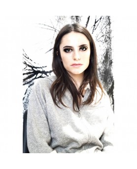 light grey cashmere zip-up hoodie for women